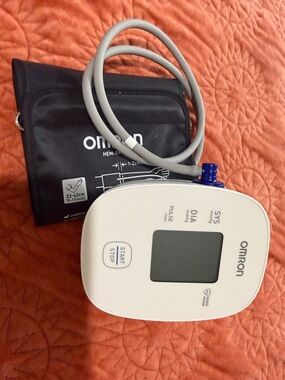 OMRON White Home Blood Pressure Monitor with Black Cuff